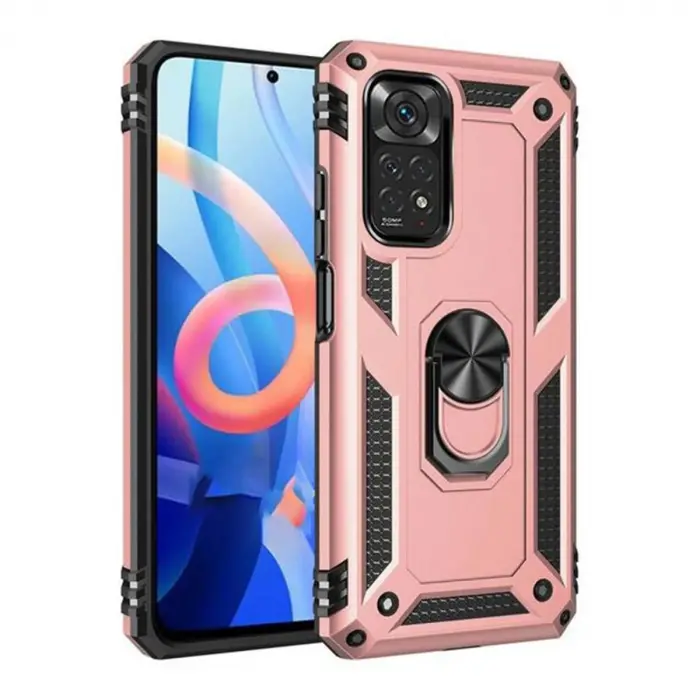 Xiaomi Redmi Note 12s Kılıf Sofya Yüzüklü Silikon Kapak - Rose