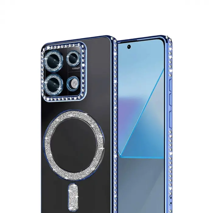 Xiaomi Redmi Note 13 Pro 4g Joke Simli Magneticsafe Kılıf - Mavi