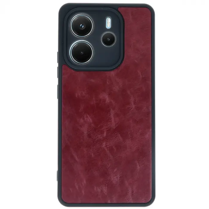 Xiaomi Redmi Note 14 4g Kılıf Aras Deri Kapak - Bordo