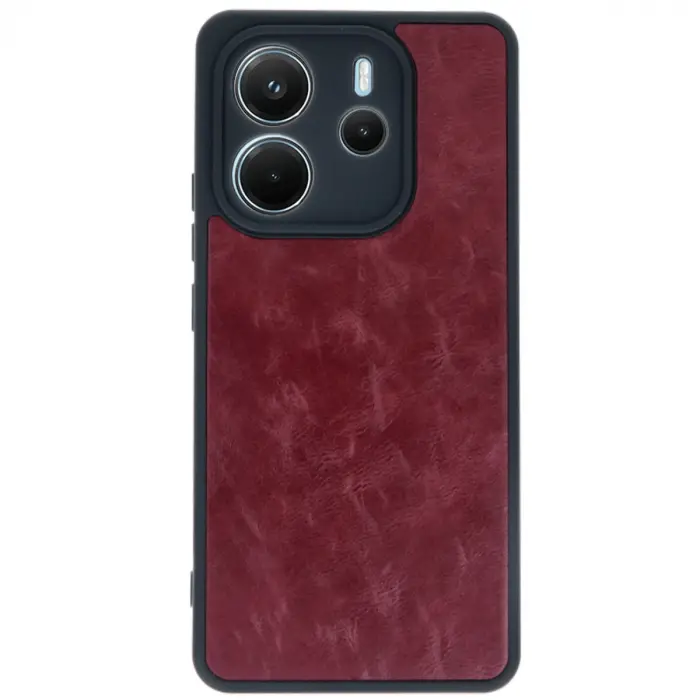 Xiaomi Redmi Note 14 4g Kılıf Aras Deri Kapak - Bordo