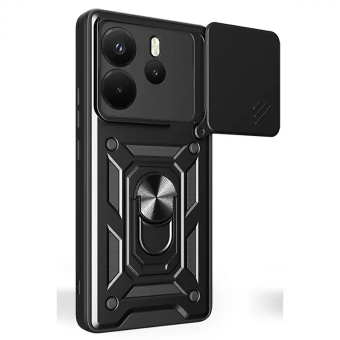 Xiaomi Redmi Note 14 4g Pars Lens Yüzüklü Silikon - Siyah