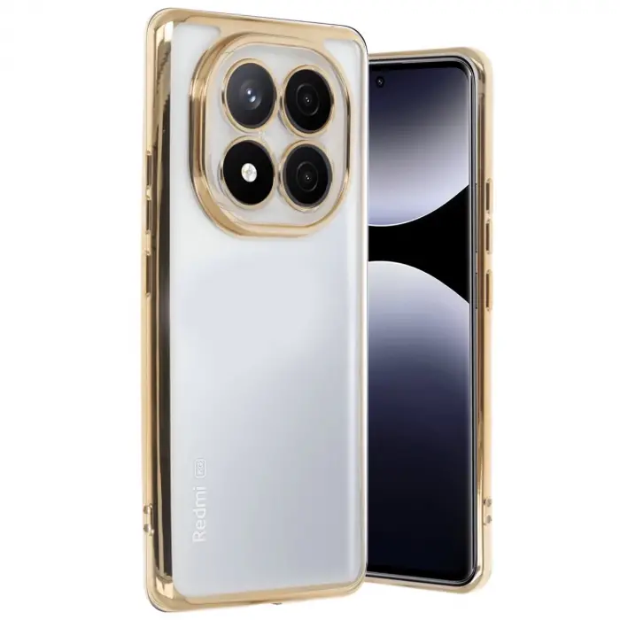 Xiaomi Redmi Note 14 Pro 4g Kılıf Razer Lensli Silikon - Gold