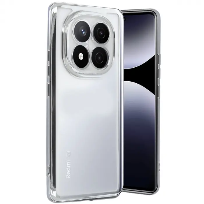 Xiaomi Redmi Note 14 Pro Plus Kılıf Razer Lensli Silikon - Gümüş