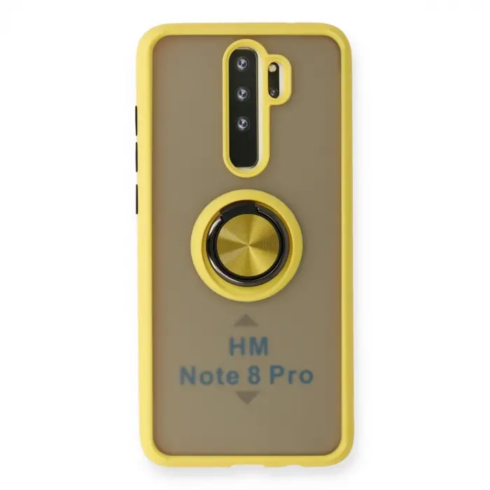Xiaomi Redmi Note 8 Pro Kılıf Montreal Yüzüklü Silikon Kapak - Sarı