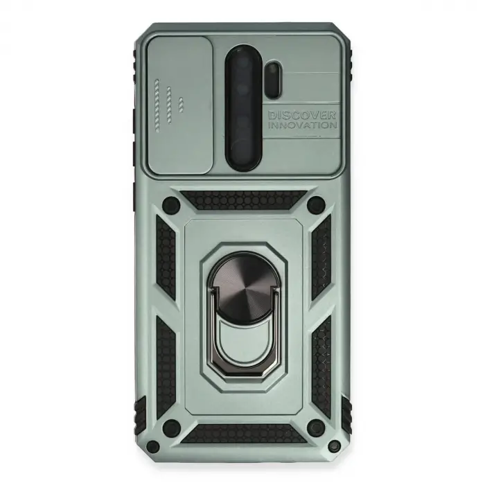 Xiaomi Redmi Note 8 Pro Kılıf Pars Lens Yüzüklü Silikon - Yeşil
