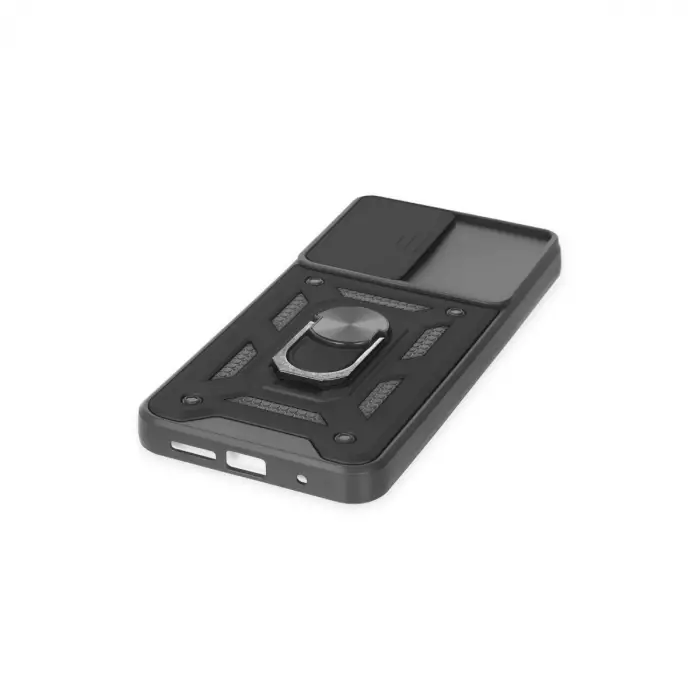 Xiaomi Redmi Note 9 4g Kılıf Pars Lens Yüzüklü Silikon - Siyah