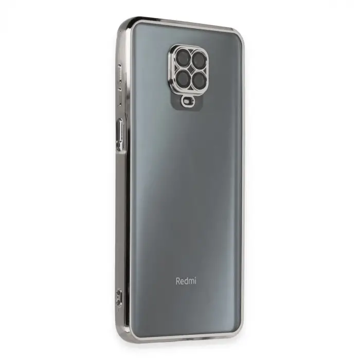 Xiaomi Redmi Note 9 Pro Kılıf Razer Lensli Silikon - Gümüş