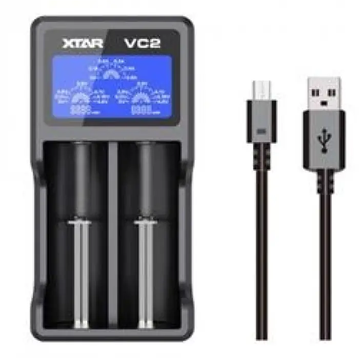 Xtar VC2 Evrensel Li-Ion Pil Şarj Cihazı – 2 Yuvalı