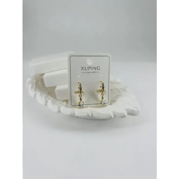 Zirkon Taşlı Pirinç Zirkon Küpe - Kp00350