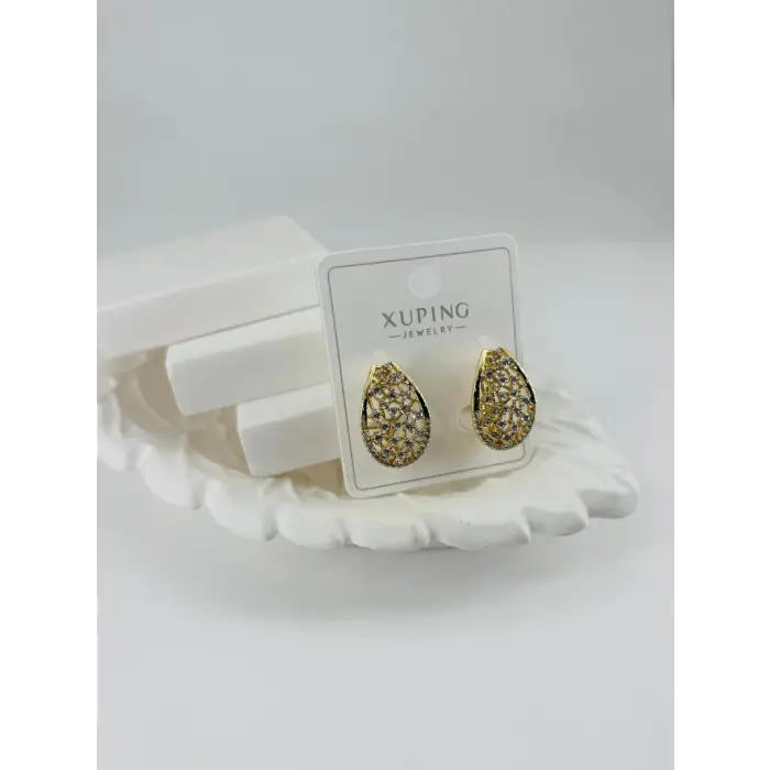 Zirkon Taşlı Pirinç Zirkon Küpe - Kp00340