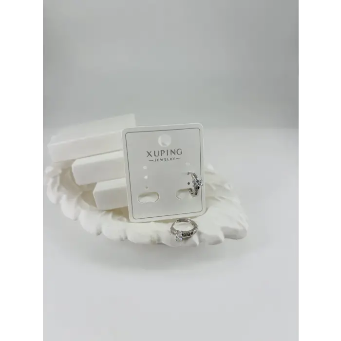 Rodyum Zirkon Taşlı Pirinç Zirkon Küpe - Kp00319
