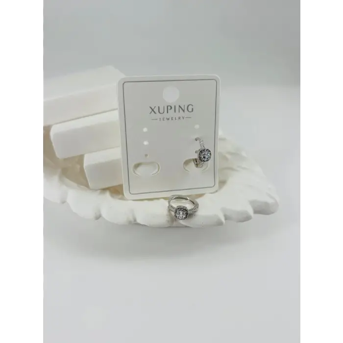 Rodyum Zirkon Taşlı Pirinç Zirkon Küpe - Kp00343