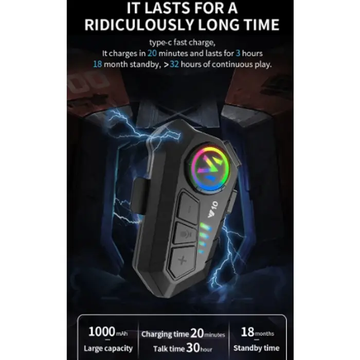 Y10 Kask Kulaklık Bluetooth Motosiklet Kulaklık 5,3 Bluetooth Intercom Motorsiklet Kulaklık