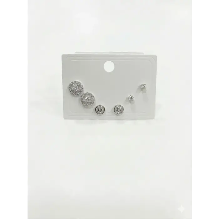Yıldız Detaylı Altılı Küpe - Kp00604