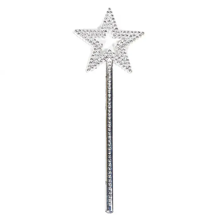 Yıldız Model Peri Asası Melek Asası Prenses Asası Metalize Gümüş Renk