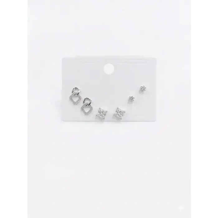 Zincir Detaylı Altılı Küpe - Kp00640