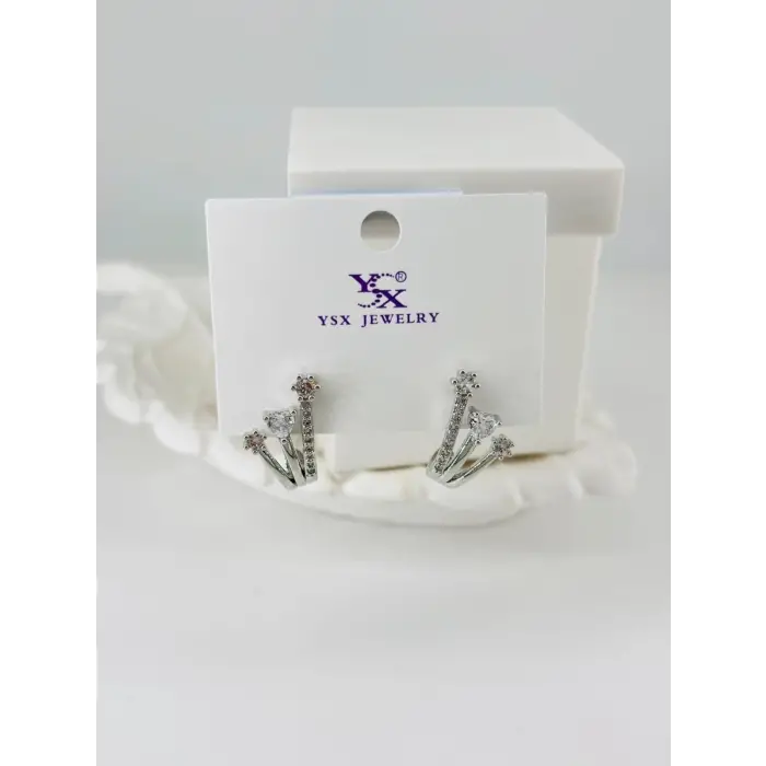 Zirkon Taşlı Üçlü Kombin Küpe - Kp00422