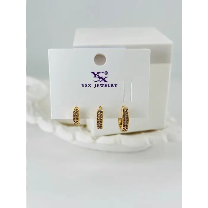 Zirkon Taşlı Üçlü Kombin Küpe - Kp00426