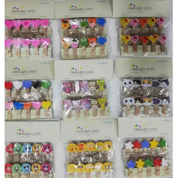 10lu Şekilli Ahşap Mandallar 3.5cm (10lu Set-10 Paket)