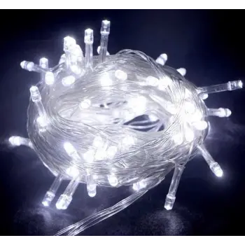 10m 100 Led Boncuk Lamba Beyaz Işık Şeffaf Kablo Mz-18-11