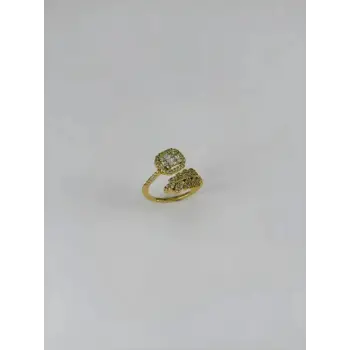 Ayarlanabilir   Zirkon Taşlı Pirinç Bijuteri Yüzük - Yz0158-1