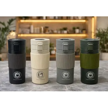 350 Ml Paslanmaz Çelik Termos Dereceli Mug - Sızdırmaz Kapaklı Çift Katmanlı Dereceli Termos  Alk4626