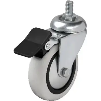 354 - 75x25 Mm Pvc Makaralı Vidalı Frenli Teker 4 Adet