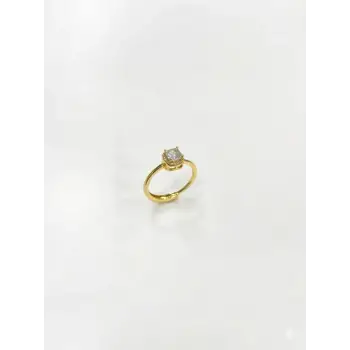 4 Tırnaklı Baget Taşlı Yüzük - Yz0206