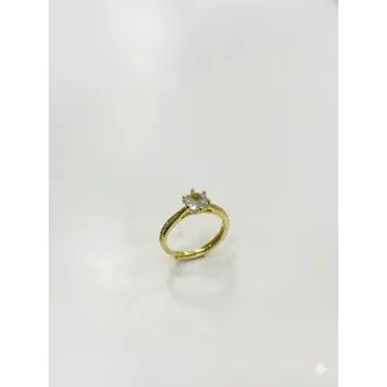 6 Tırnaklı Taşlı Tektaş Yüzük - Yz0215