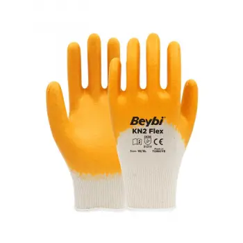 Beybi Nitril PMK KN2 Flex 9 Beden Nitril Kaplı Pamuk Eldiven (3121x)¾ Nitril Kaplıdır (KDO)
