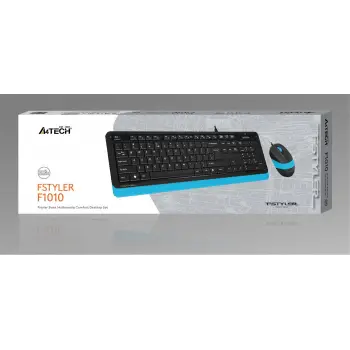 A4 Tech F1010 Q Usb Mavi Fn-Mm Klv+Optik Mouse  Set (KDO)
