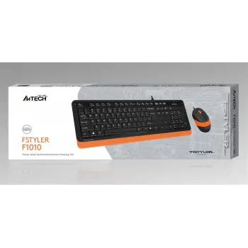 A4 Tech F1010 Q Usb Turuncu Fn-Mm Klv+Optik Mouse Set (KDO)