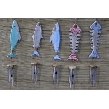Ahşap Balıklı Metal Çan No:5