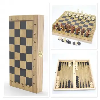 Ahşap Satranç Ve Tavla Seti Alk4241