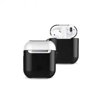 Airpods 2 (2.nesil) 3in1 Kılıf - Siyah-beyaz