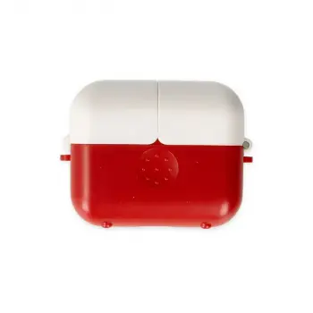 Airpods 3 (3.nesil) Basmalı Kılıf - Kırmızı-beyaz