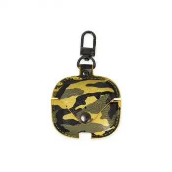 Airpods 3 (3.nesil) Çanta Kamuflaj Deri Kılıf - Sarı