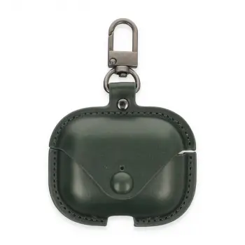 Airpods Pro 2 (2.nesil) Çanta Deri Kılıf - Haki Yeşil