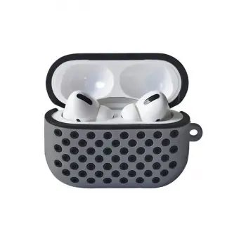Airpods Pro 2 (2.nesil) Spor Delikli Kılıf - Gri-siyah