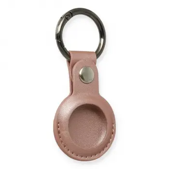 Airtag Anahtarlık Deri Kılıf - Rose Gold