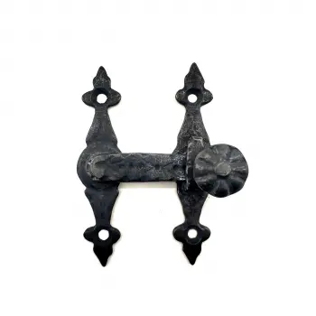 Antika Tarz Dekoratif Pirinç Kapı, Pencere Mandalı - 82x65 Mm, Oksit