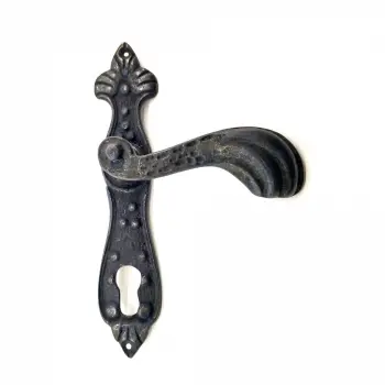 Antika Tarz Dekoratif Pirinç Mevlana Banyo Kapı Kolu - 228x48 Mm, Oksit
