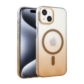 Apple İphone 15 Plus Glossy Magsafe Kapak - Çöl Titanyum