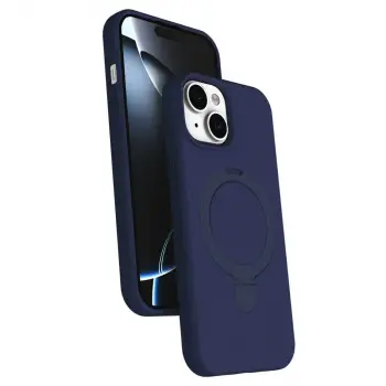 Apple İphone 15 Plus Regal Magsafe Standlı Kapak - Lacivert