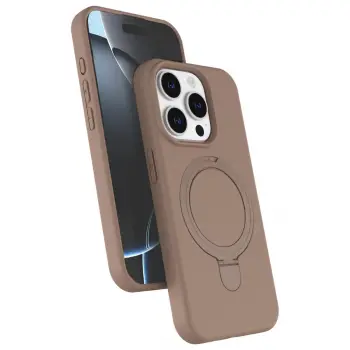Apple İphone 15 Pro Max Regal Magsafe Standlı Kapak - Çöl Titanyum
