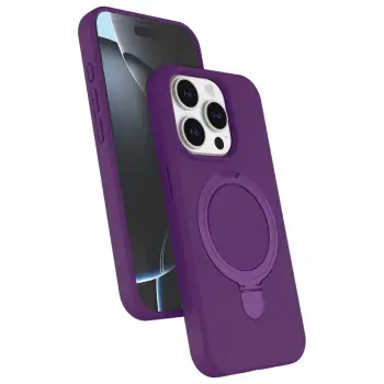 Apple İphone 15 Pro Max Regal Magsafe Standlı Kapak - Derin Mor