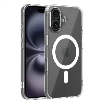 Apple İphone 16 Combo Sert Şeffaf Magsafe Kapak - Şeffaf