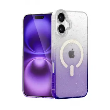 Apple İphone 16 Plus Pummel Shiny Magsafe Kapak - Mor