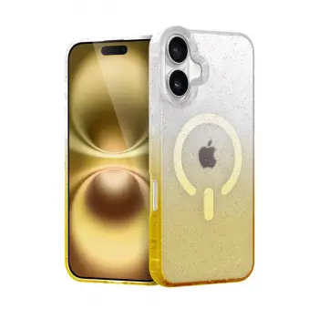 Apple İphone 16 Pummel Shiny Magsafe Kapak - Gold