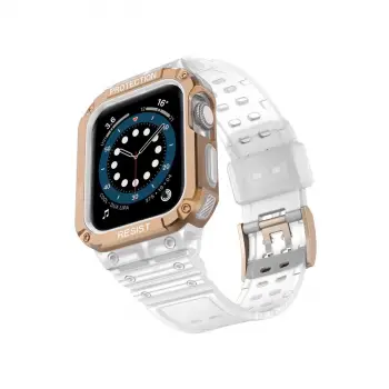Apple Watch 42mm Kr401 Silikon Kordon - Beyaz-rose